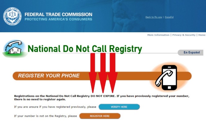 do not call registry phone number