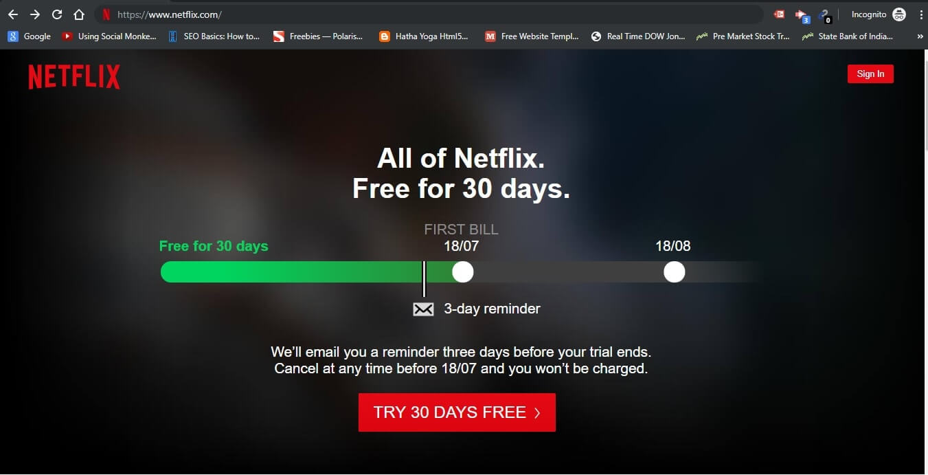Netflix.com sign up